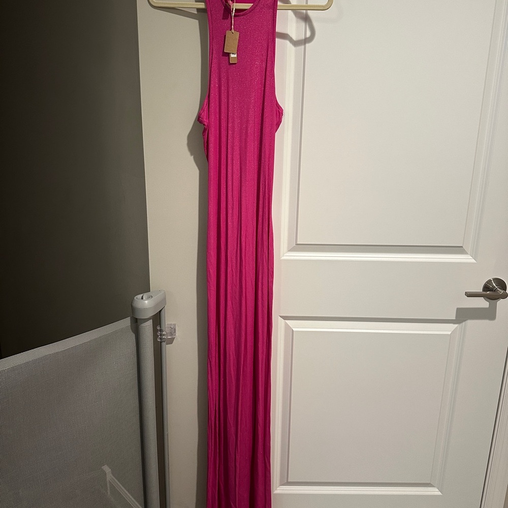 NWT SKIMS Fuchsia Maxi Dress